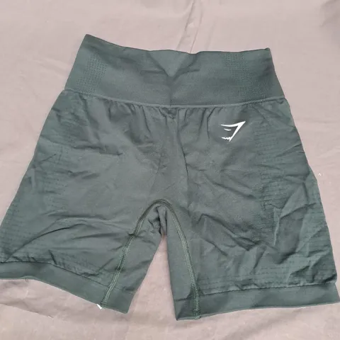 GYMSHARK VITAL SEAMLESS 2.0 SHORTS IN WOODLAND GREEN MARL SIZE M