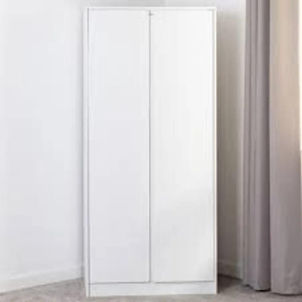 BOXED SECONIQUE MALVERN 2 DOOR WARDROBE - WHITE (2 BOXES)