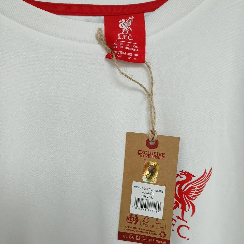LIVERPOOL FC MEN'S POLY TEE WHITE – XL