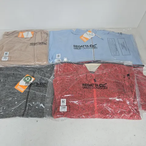 LOT OF 5 BRAND NEW REGATTA ZIP THROUGH JACKETS IN VARIOUS SIZES DESIGNS AND COLOURS
