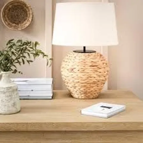 BOXED DUNSFOLD TABLE LAMP NATURAL WATER HYACINTH