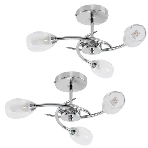 BOXED DERR GLASS SEMI FLUSH MOUNT - SET OF 2