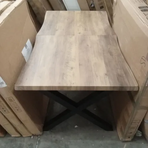 EZRA 4-6 SEATER RECTANGULAR EXTENDABLE DINING TABLE, 160-200cm - RUSTIC WOOD EFFECT 