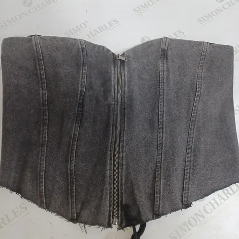MARS THE LABEL DENIM ZIP CORSET IN DARK WASH - 20