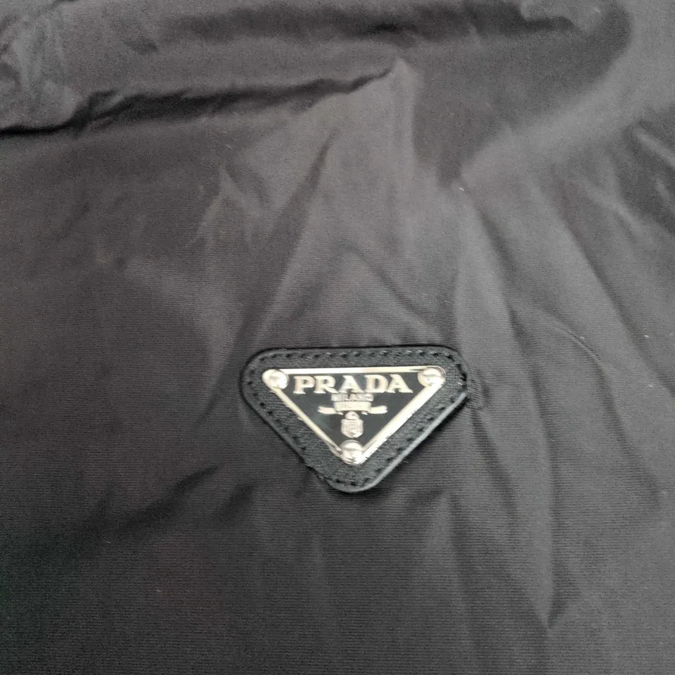 PRADA BLACK NYLON ZIP-UP JACKET - SIZE XL