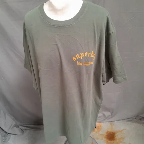 SUPERDRY PRINTED TSHIRT IN GREEN SIZE XL
