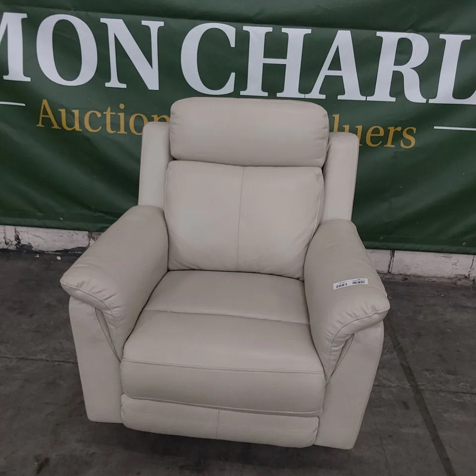 DESIGNER SIENNA POWER RECLINING EASY CHAIR BONE CHINA LEATHER 