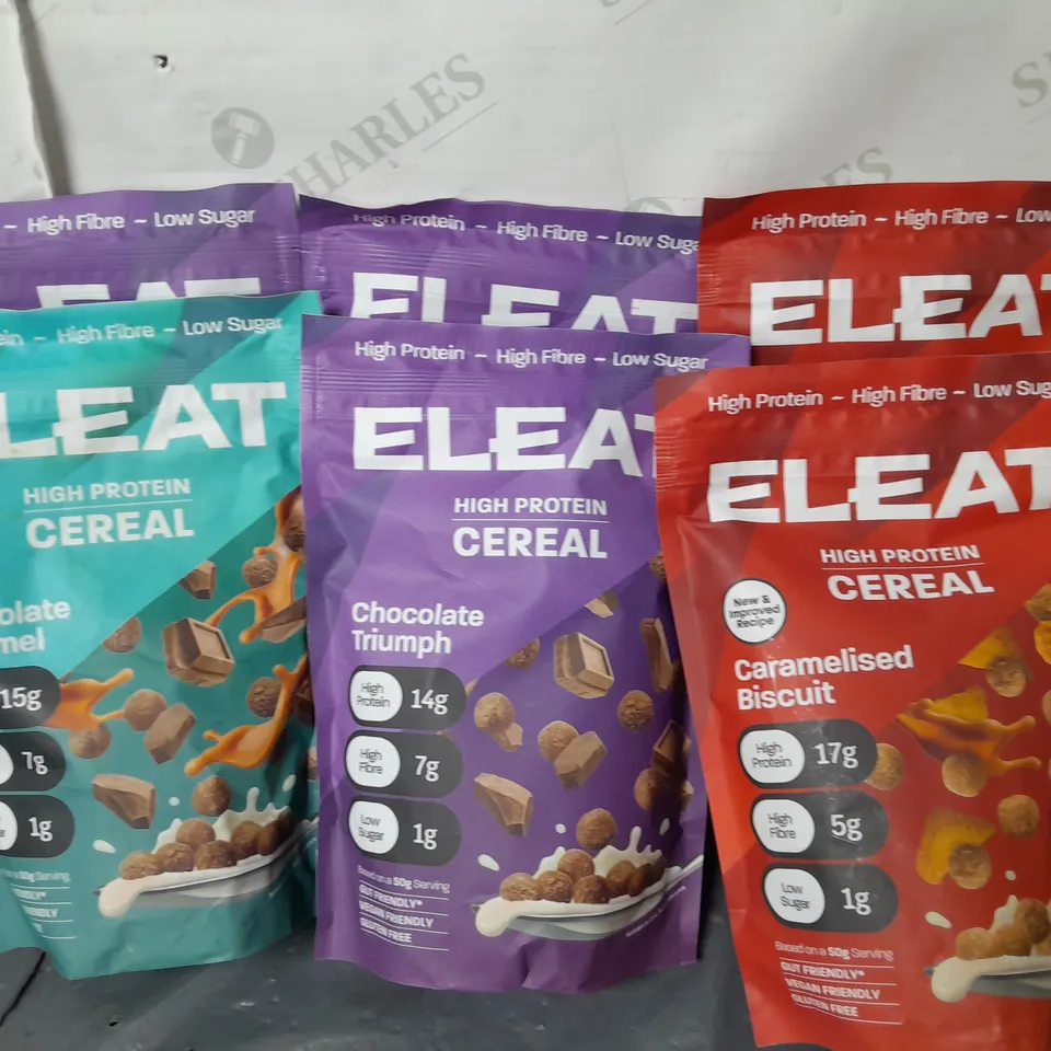 LOT OF 6 PACKS OF ELEAT HIGH PROTEIN CEREAL - VARIOUS FLAVOURS