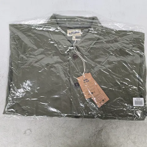 BAGGED & SONS CARVER JACKET IN GREEN SIZE LARGE