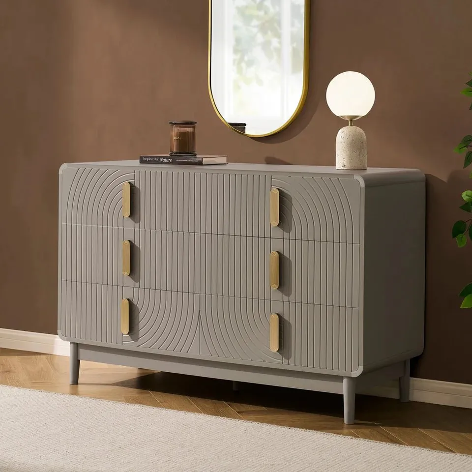 BOXED DUSK MARNIE 6 DRAWER CHEST - TAUPE (1 BOX)