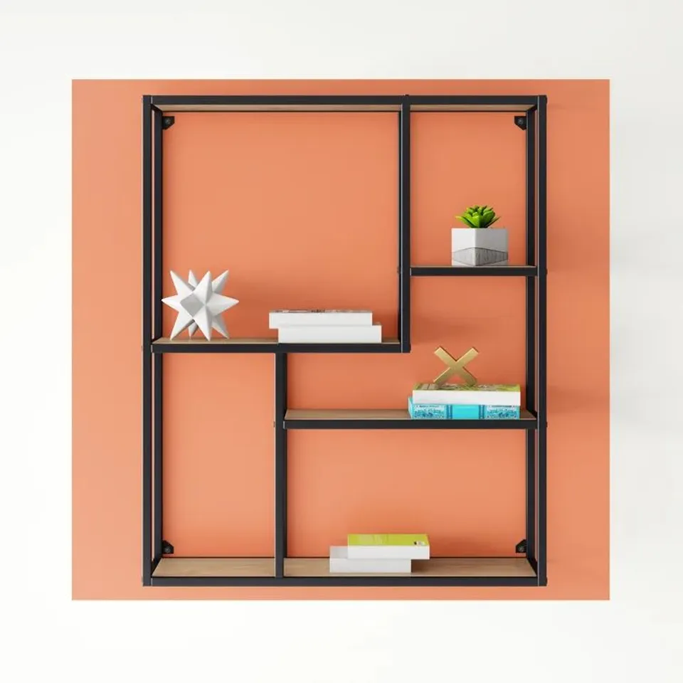 BOXED JOLIET 5 PIECE ACCENT SHELF - BLACK (1 BOX)