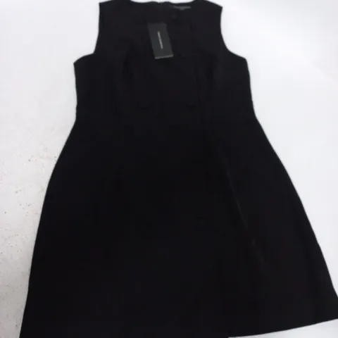 FRENCH CONNECTION HARRY SUITING DBL BREASTED DRESS IN BLACK - UK 12