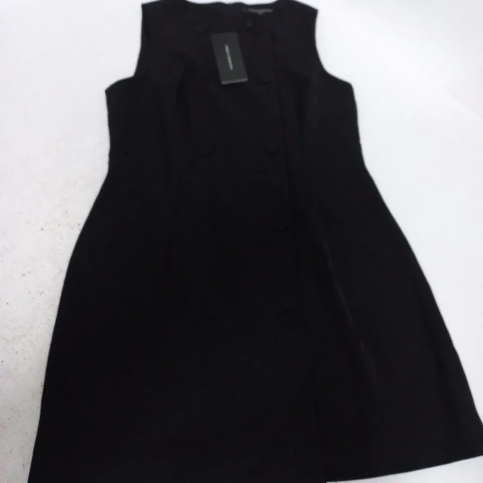 FRENCH CONNECTION HARRY SUITING DBL BREASTED DRESS IN BLACK - UK 12