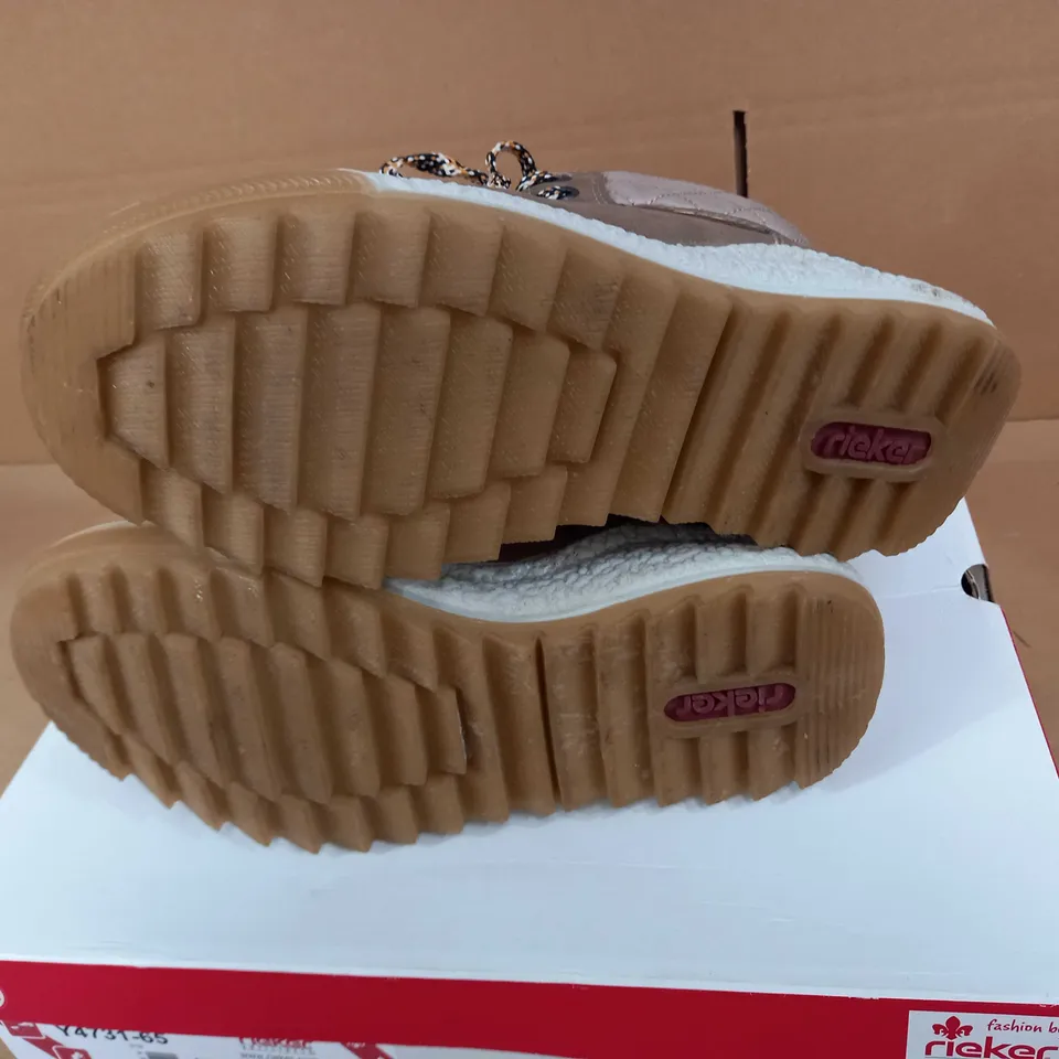 RIEKER TAUPE LACE UP BOOTS - SIZE 4