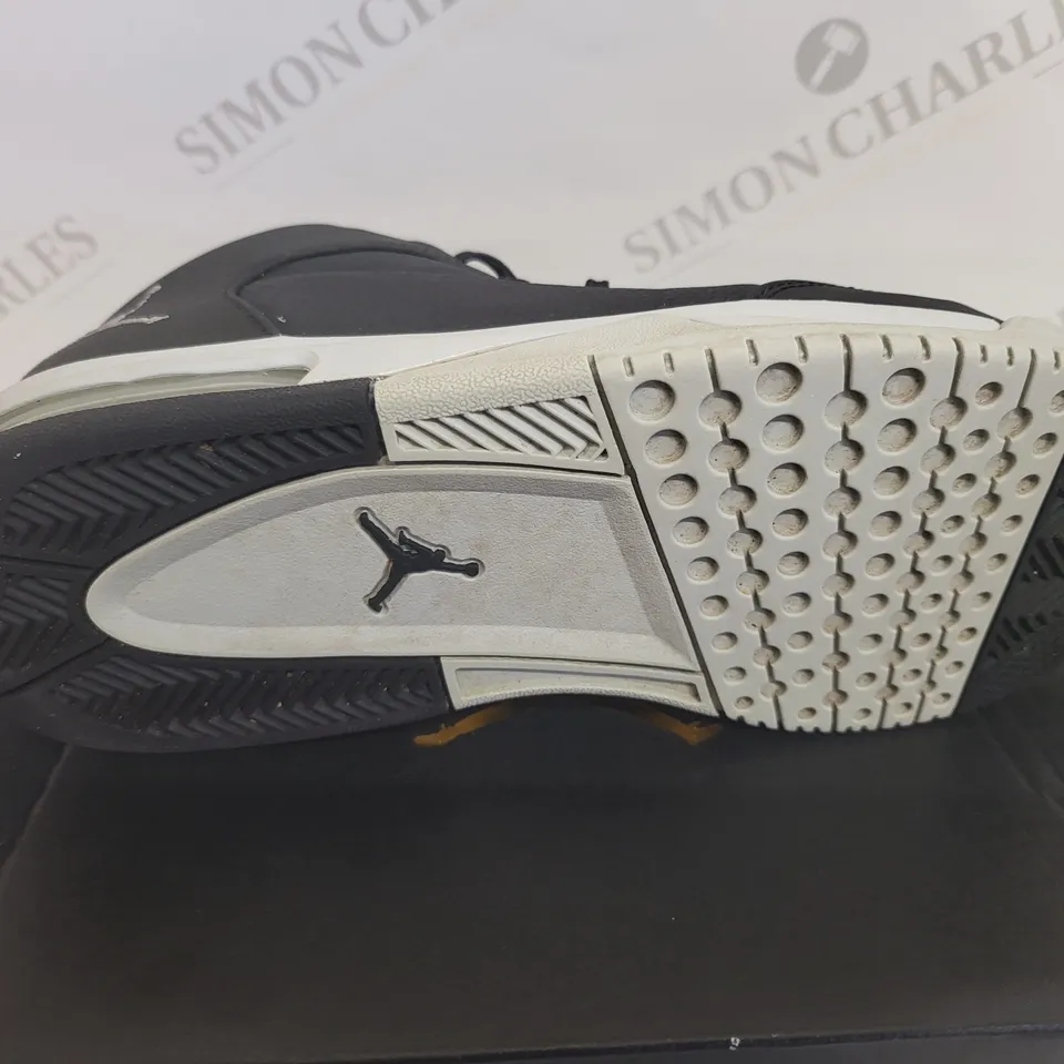 BOXED JORDAN FLIGHT ORIGIN 3 BG BLACK/METALLIC SLIVER SNEAKERS - SIZE 5 UK