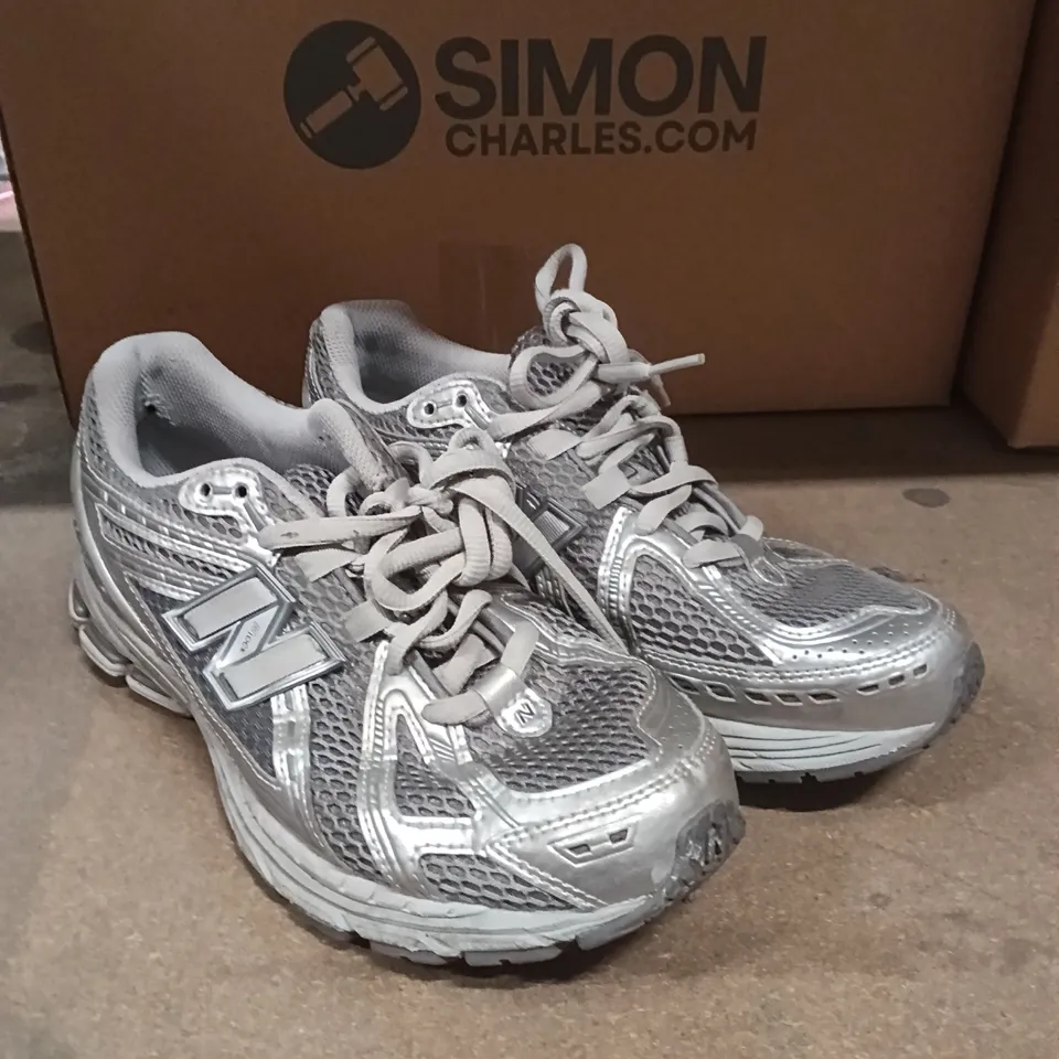 NEW BALANCE RUNNING SHOES – GREY/SILVER, UK 7.5 (US 8, EU 41.5)