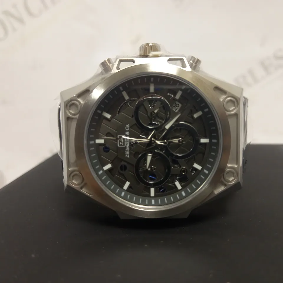 ZIHLMANN & CO CHRONOGRAPH STYLE LEATHER STRAP WATCH RRP £560