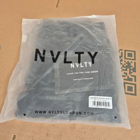 NVLTY LONDON VINTAGE ESSENTIAL FLARE JEANS – BLACK – UK SIZE 32