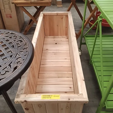 RECTANGULAR WOODEN PLANTER BOX