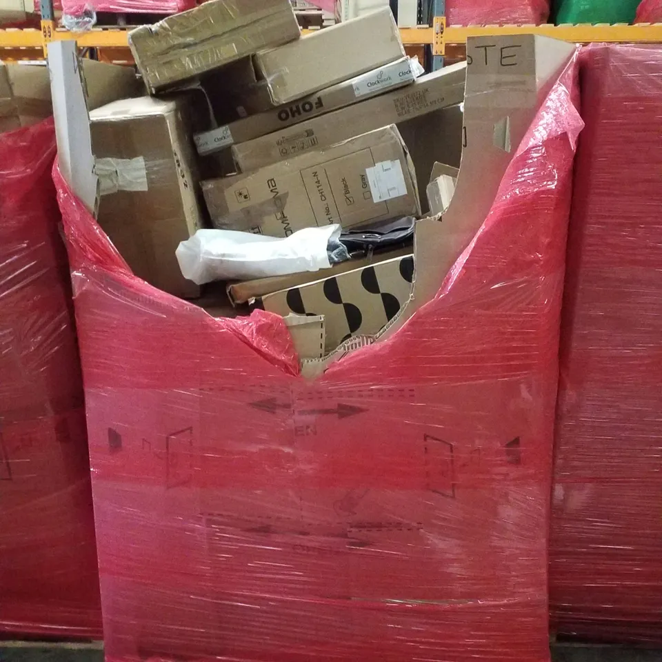 PALLET CONTAINING ASSORTED PRODUCTS INCLUDING VACUUM STAND, DESK FAN, DEEP FRYER, SIDE TABLE, DOLL HOUSE & HEATED THROW