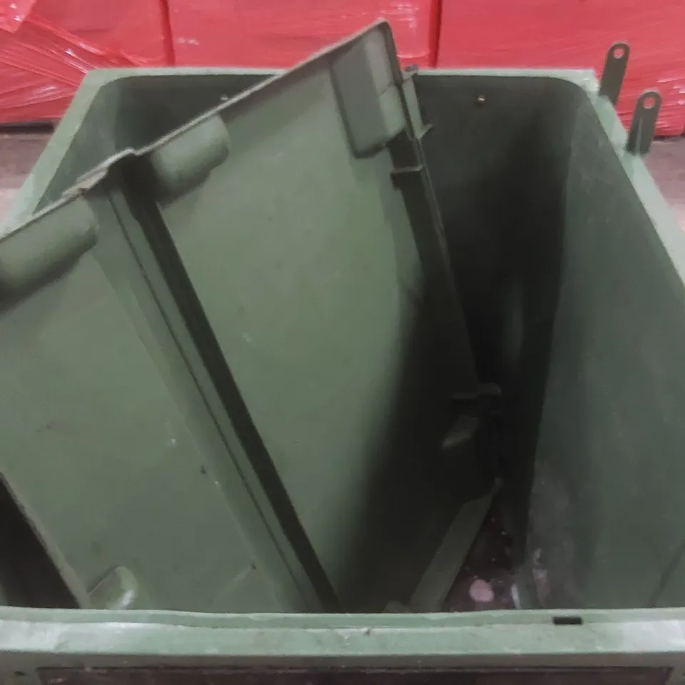 LARGE GREEN FOUR-WHEEL INDUSTRIAL WASTE CONTAINER
