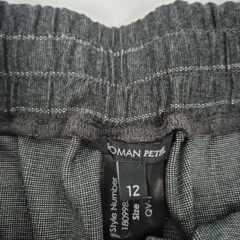ROMAN PETITE GREY PINSTRIPE TROUSERS – SIZE UK 12