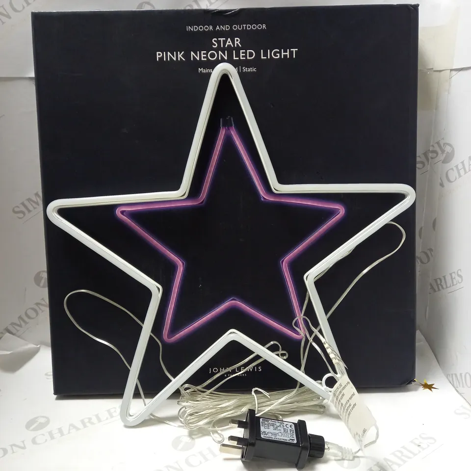 JOHN LEWIS STAR PINK NEON LED LIGHT 