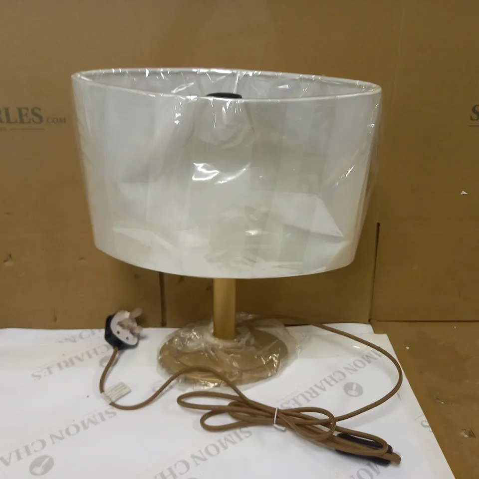 DAR LIGHTING GROUP OVAL TABLE LAMP - BRASS EFFECT, WHITE SHADE