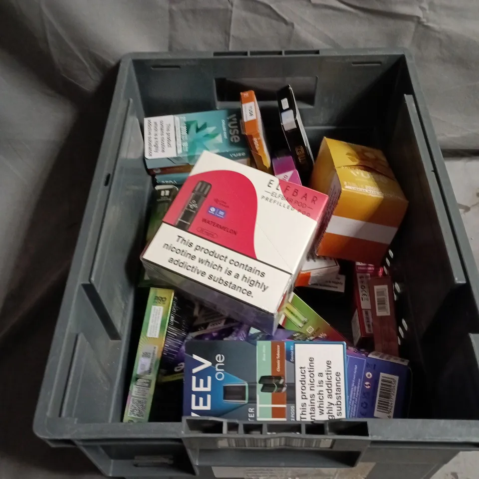 APPROXIMATELY 15 ASSORTED E-CIGARETTE PRODUCTS INCLUDING EFLBAR, VUSE AND VEEV ONE 