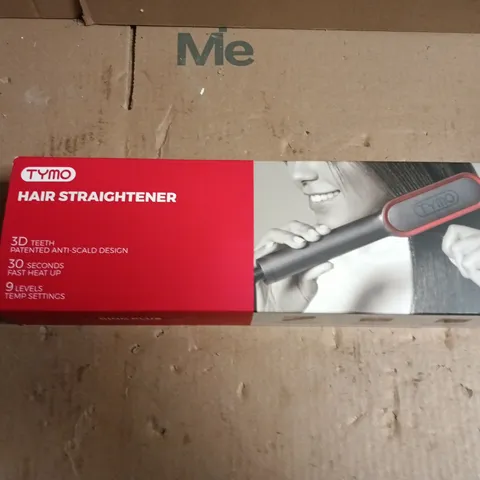 TYMO HAIR STRAIGHTENER - RING PLUS IONIC HAIR STRAIGHTENING COMB - BOXED 
