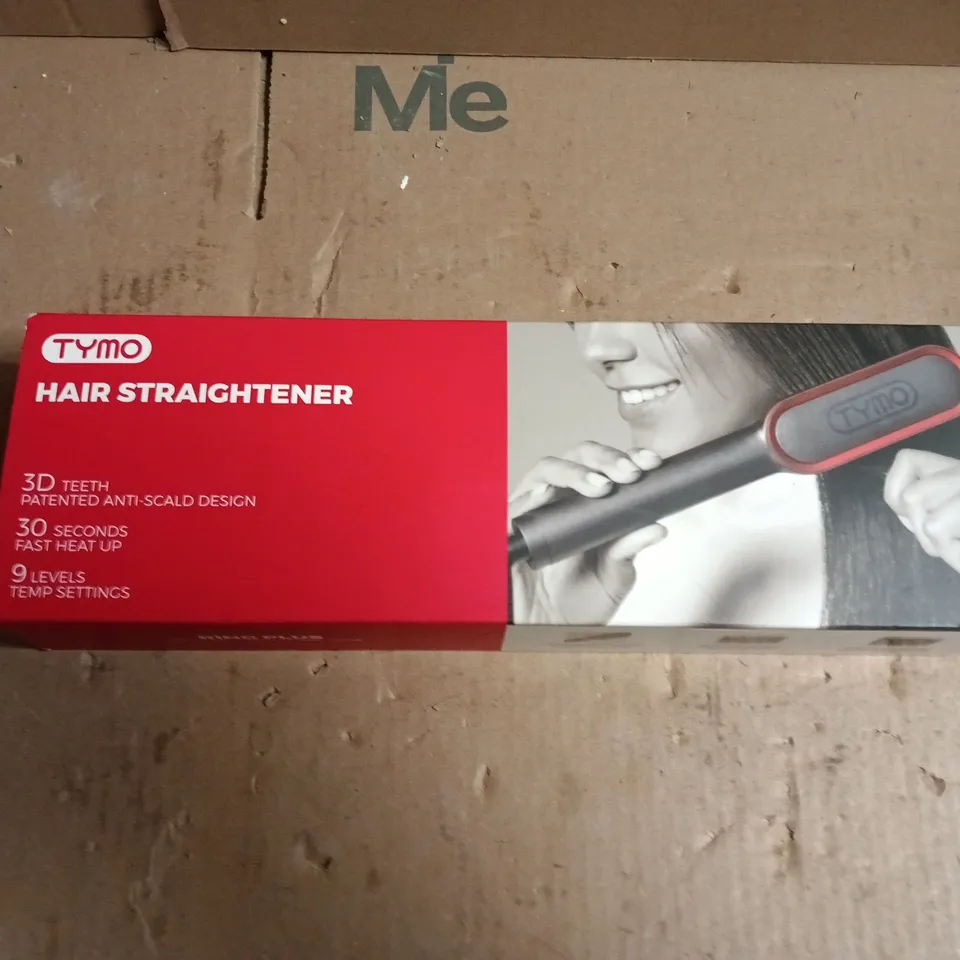 TYMO HAIR STRAIGHTENER - RING PLUS IONIC HAIR STRAIGHTENING COMB - BOXED