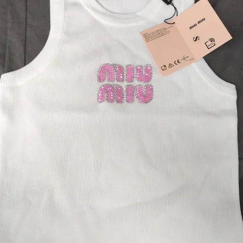 MIU MIU TANK TOP IN CREAM SIZE SMALL