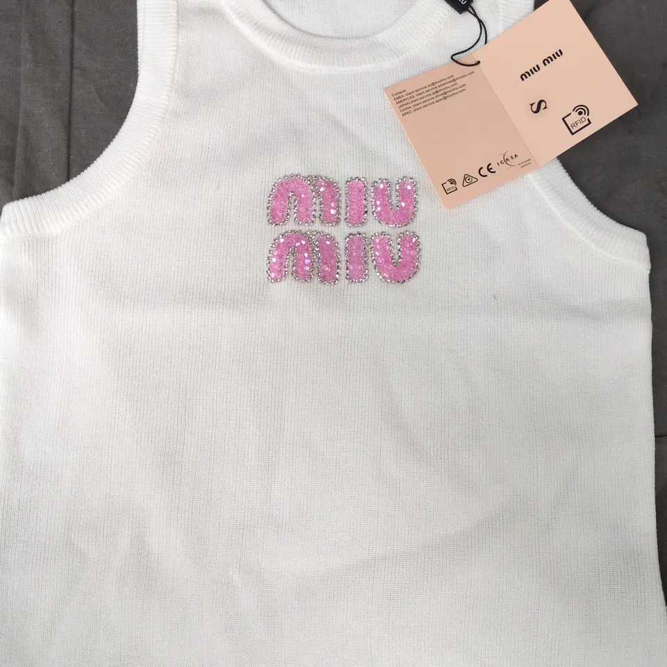 MIU MIU TANK TOP IN CREAM SIZE SMALL