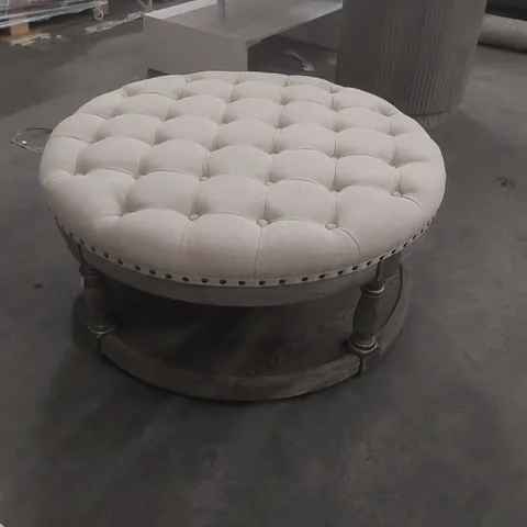 DEOÏUS TUFTED ROUND COCKTAIL OTTOMAN WITH STORAGE