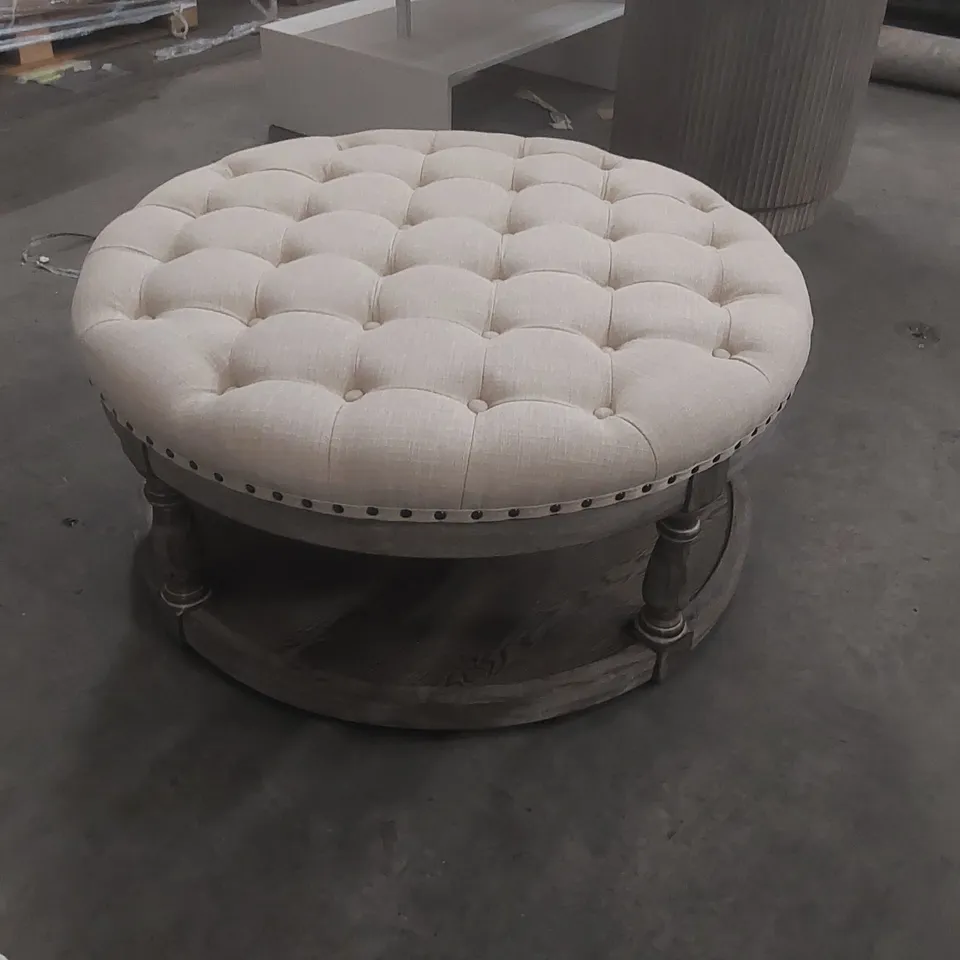 DEOÏUS TUFTED ROUND COCKTAIL OTTOMAN WITH STORAGE