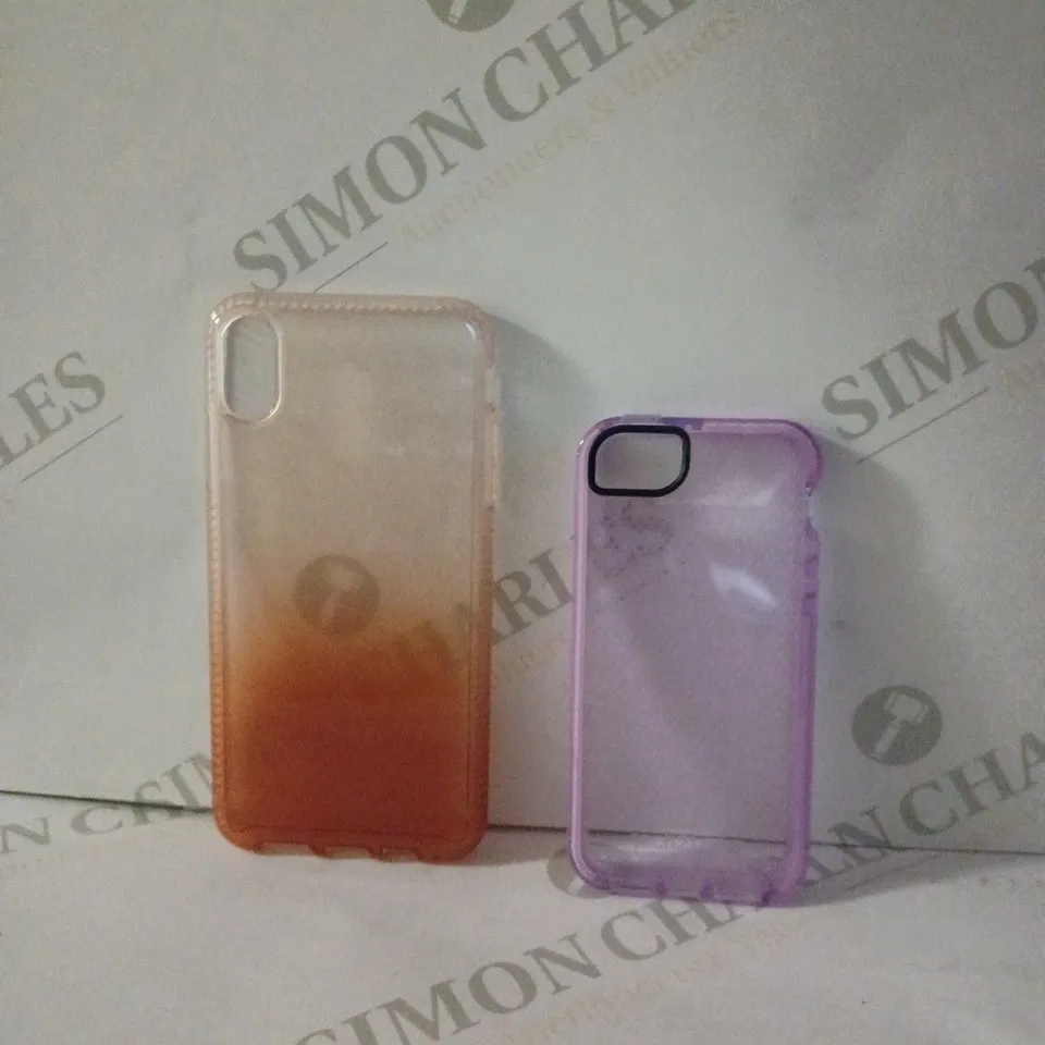APPROXIMATELY 86 TECH 21 ELECTRICAL CASES TO INCLUDE; 30 PURPLE IPHONE 5/5S/SE AND 56 RED IPHONE XS MAX PHOE CASES