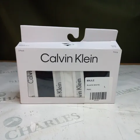 PACK OF 3 BOXED CALVIN KLEIN THONGS SIZE L