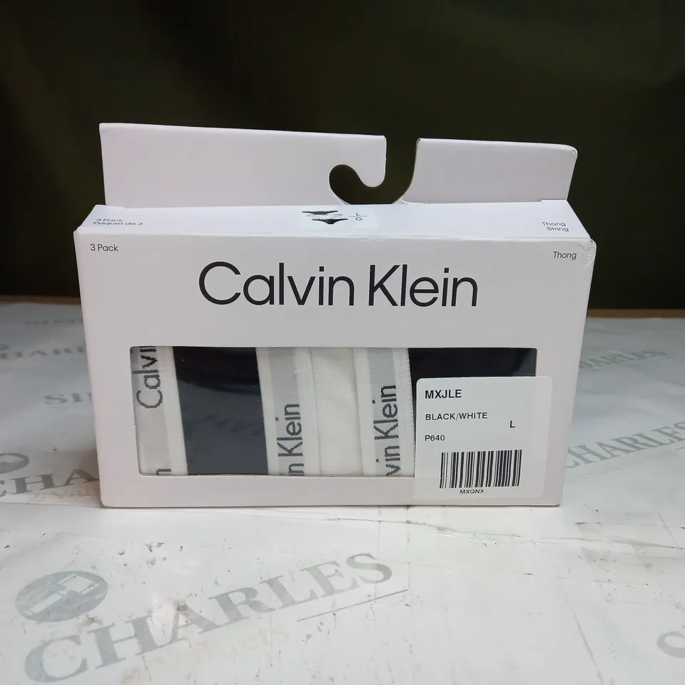 PACK OF 3 BOXED CALVIN KLEIN THONGS SIZE L