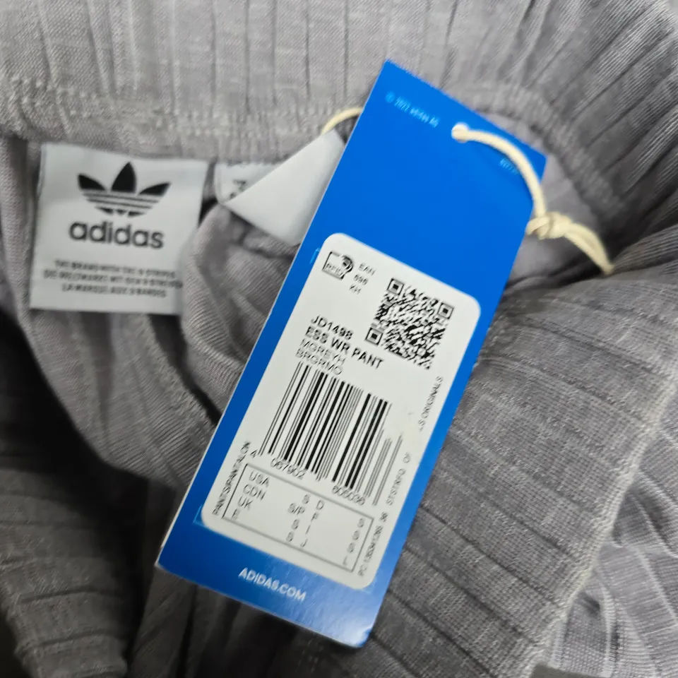 ADIDAS WOMEN'S GREY RIBBED KNIT JOGGERS - UK SMALL