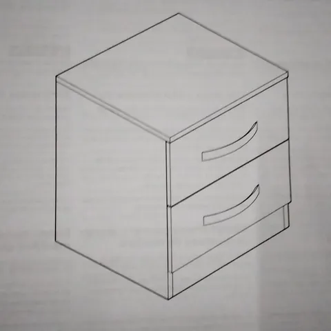 BOXED JOSELYN 2 DRAWER BEDSIDE TABLE BLACK/WALNUT