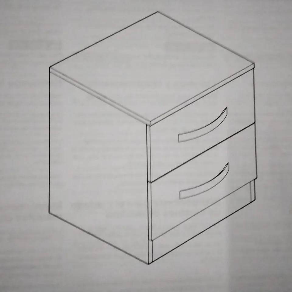 BOXED JOSELYN 2 DRAWER BEDSIDE TABLE BLACK/WALNUT