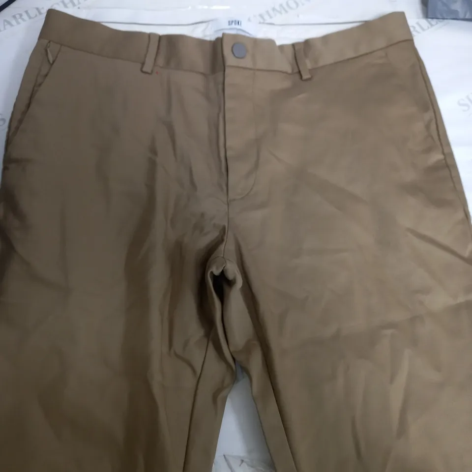 SPOKE BROWN CHINO TROUSERS - WAIST 35