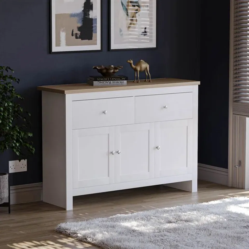 BOXED BEACSFIELD 117CM WIDE 2 DRAWER SIDEBOARD
