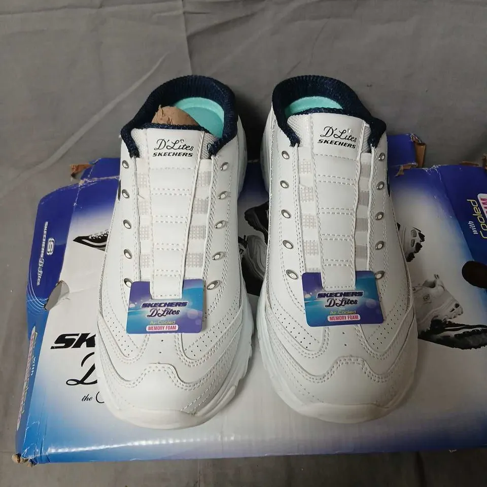SKECHERS D'LITES WOMEN'S WHITE MEMORY FOAM SNEAKERS UK 6 (EU 39, US 9)