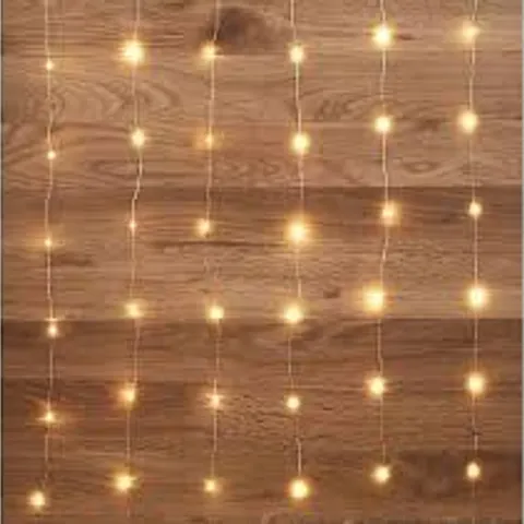 Festive Set of 2 Indoor/Outdoor Naked Wire Curtain Lights with LEDs