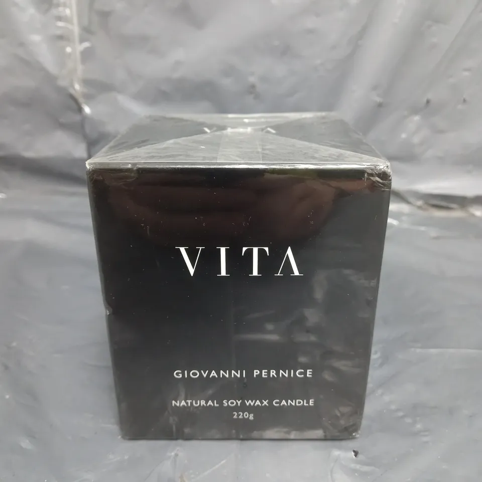 BOXED AND SEALED VITA GIOVANNI PENRICE NATURAL SOY WAX CANDLE - 220G