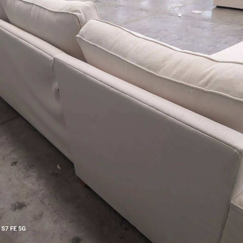 DESIGNER ALDBOURNE FIVE SEATER LH CHAISE METAL ACTION SOFABED NATURAL FABRIC 