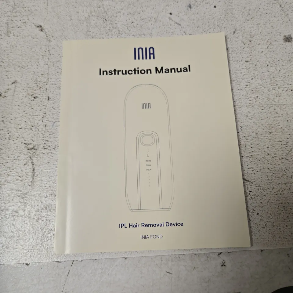INIA IPL HAIR REMOVAL DEVICE – HOME USE, BOXED WITH INSTRUCTION MANUAL