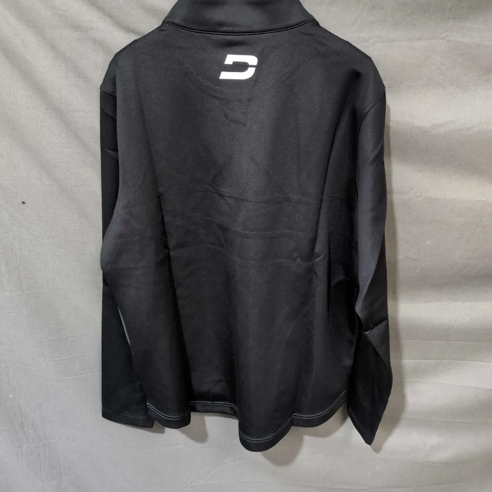 DRUIDS MEN’S COLOUR-BLOCK JACKET – BLACK/GREY WITH WHITE PANEL, SIZE M