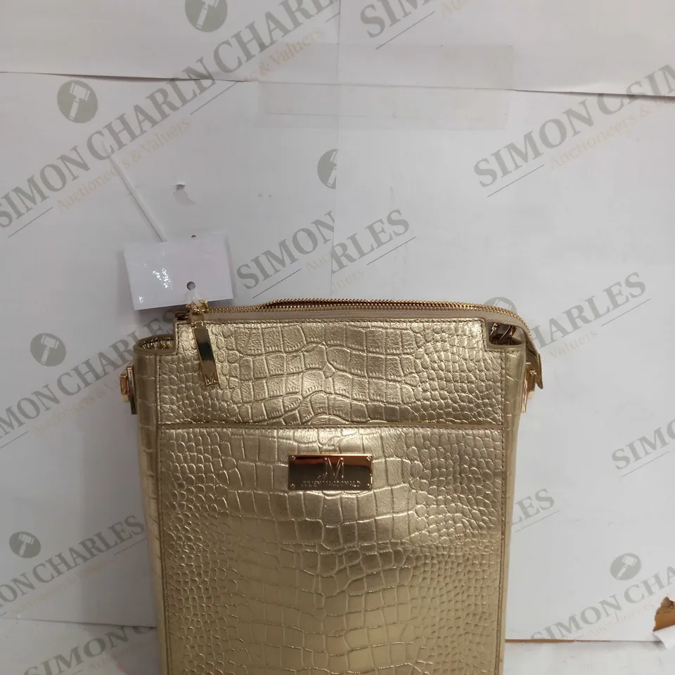 JULIEN MACDONALD CROCODILE SKIN BAG IN GOLD